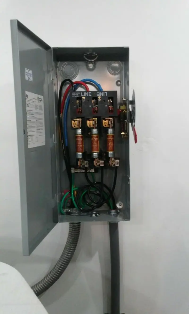Three-phase disconnect switch installed for Electrical Wiring & Rewiring in Stallings