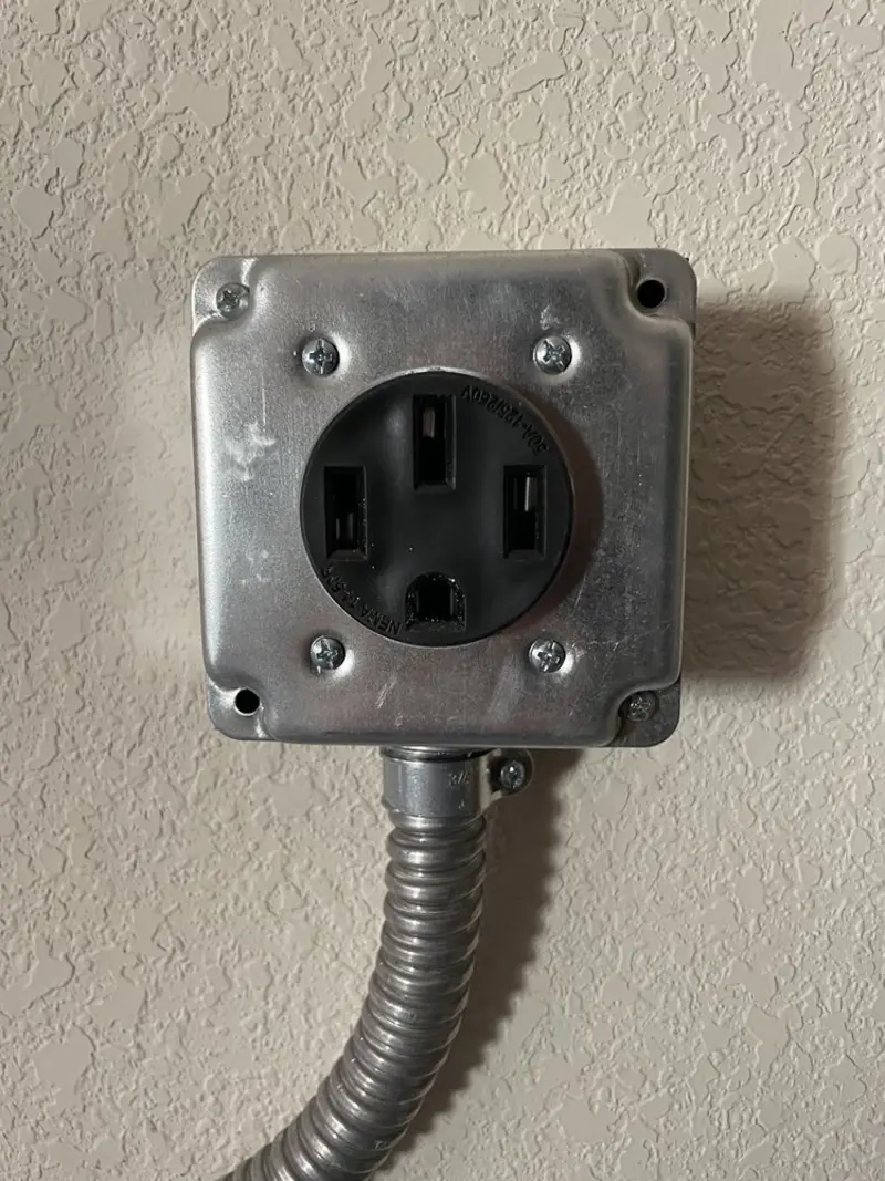 NEMA 14-50 outlet installed for Electrical Panel Upgrade in Stallings